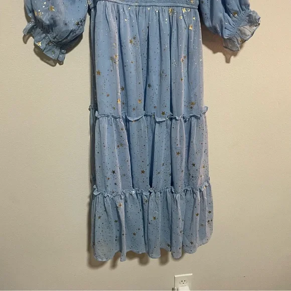 Ivy City Co. Starry Nights Light Baby Blue and Gold Dress, Size Small - Picture 5 of 6